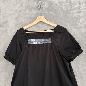 G2000 Pink Label Women Black Dress Sze 40 Embellished Neckline and Pintuck Hem